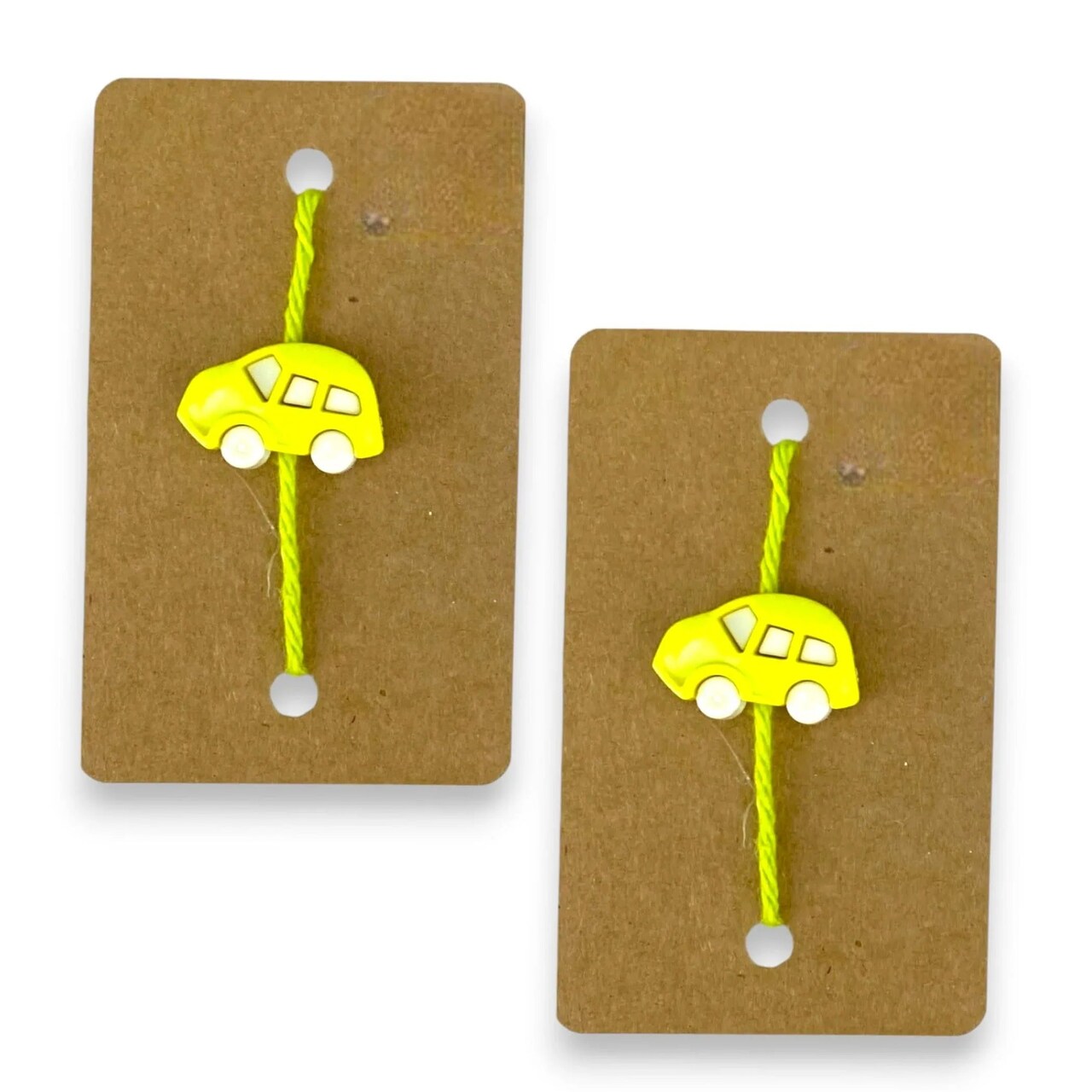 Set Of 2 Cute Cartoon Rakhi Featuring Adorable Car Designs Thread Perfect Rakhi for Brother Raksha Bandhan Bracelets for Bhai Bhaiya